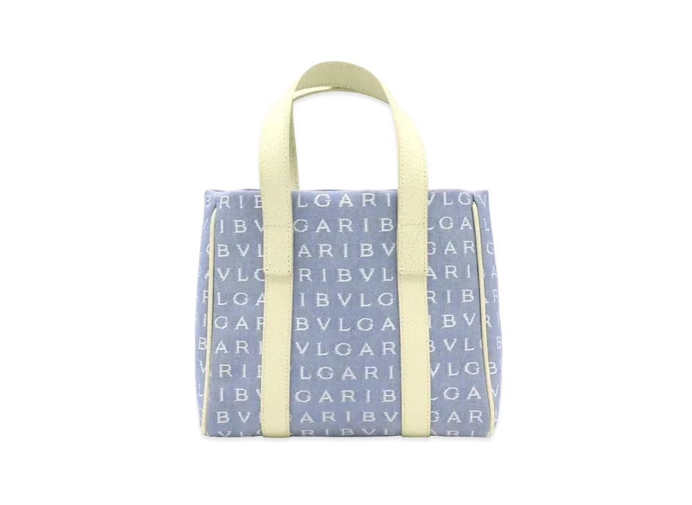 BVLGARI Logo Mania Canvas Tote Bag "Blue"