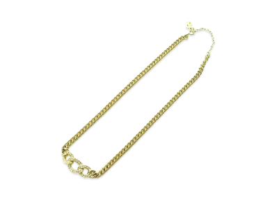 Dior Rhinestone Chain Necklace "Gold"