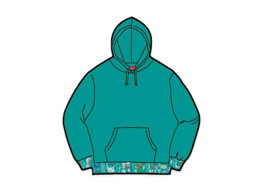 Supreme AOI Icons Hooded Sweatshirt "Dark Aqua"