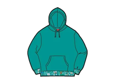 Supreme AOI Icons Hooded Sweatshirt "Dark Aqua"