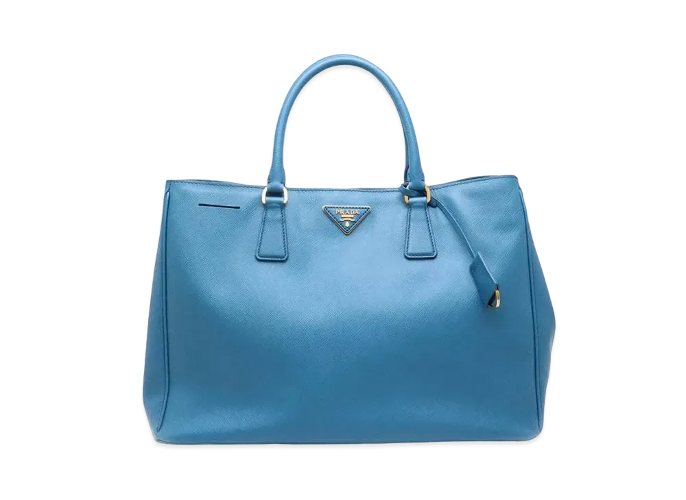 PRADA Ssffiano Lux Leather Hand Bag "Blue"