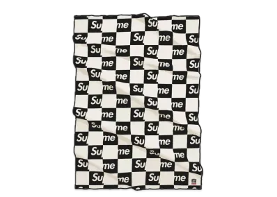 Supreme x Faribault Woolen Mill Checkerboard Wool Throw "Black"