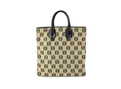 LOEWE Anagram Canvas Tote Bag "Brown"