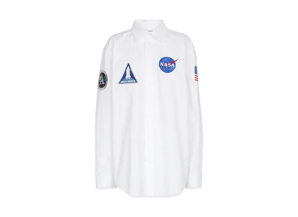 BALENCIAGA NASA Cotton Poplin Shirt "White"