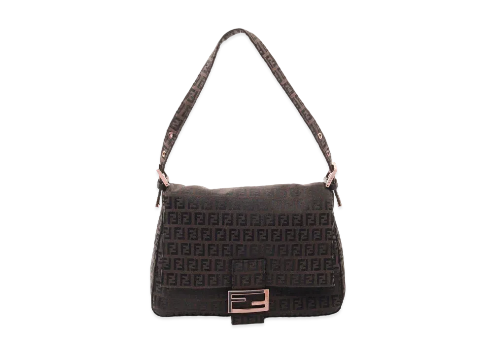 FENDI Mamma Baguette Zuccino Shoulder Bag