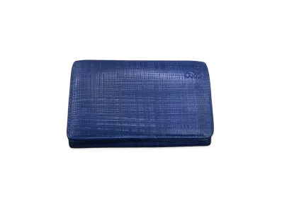 LOEWE Linen Compact Wallet "Blue"