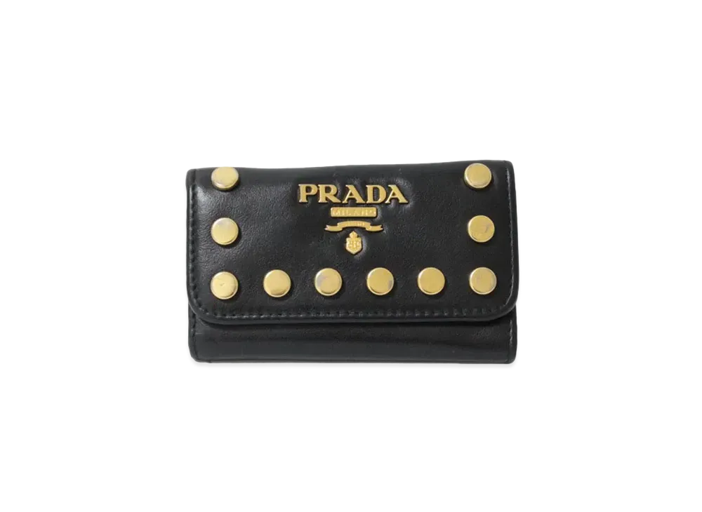 PRADA Studs Key Case "Black"