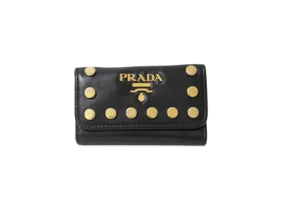PRADA Studs Key Case "Black"