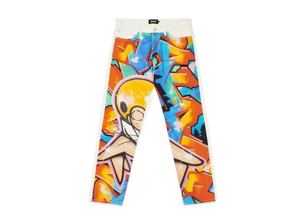 PALACE ZOMBY DENIM JEANS "White"