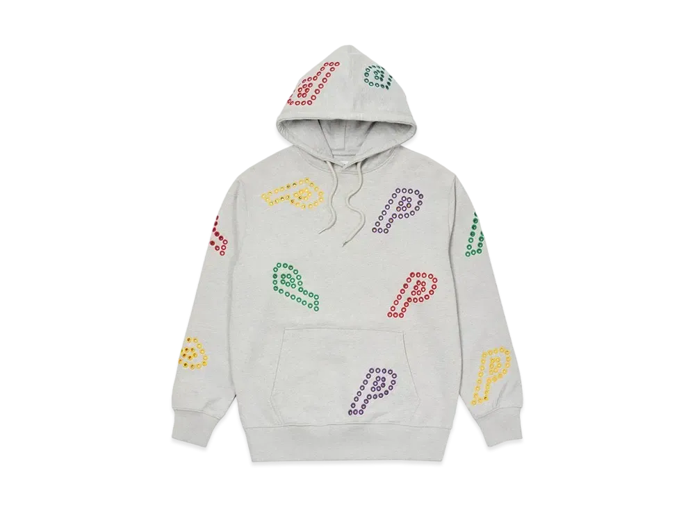 PALACE EYELET P HOOD "Grey Marl"