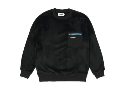 PALACE FLEECE POCKET DROP SHOULDER CREW "Black"
