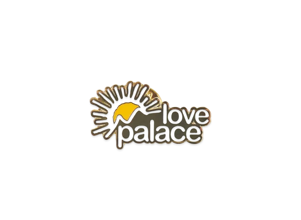 PALACE LOVE PALACE PIN BADGE "White / Gold"