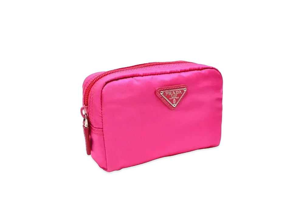 PRADA Vela Nylon Pouch "Peonia"