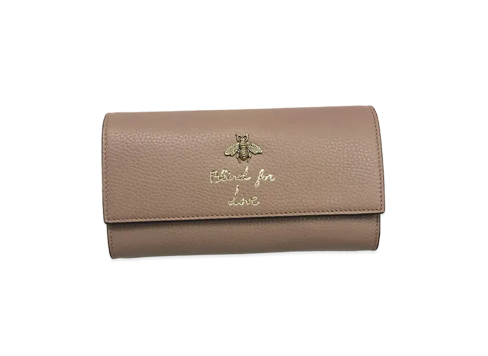 GUCCI Animalier Continental Wallet "Beige"