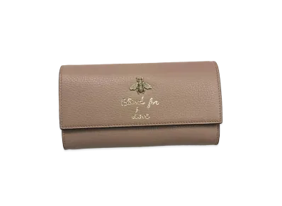 GUCCI Animalier Continental Wallet "Beige"