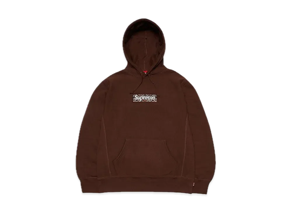 Supreme Bandana Box Logo Hooded Sweatshirt "Brown"