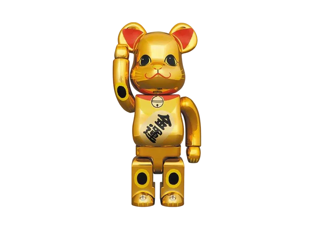 Bearbrick Maneki Neko Gold Fortune Gold Plating 3 400％
