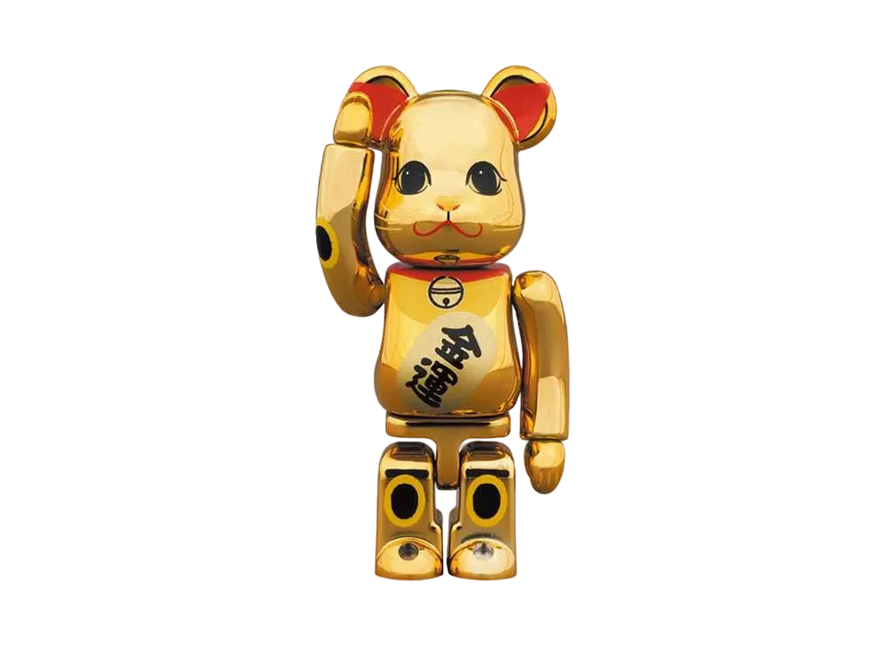 Bearbrick Maneki Neko Gold Fortune Gold Plating 3 100％