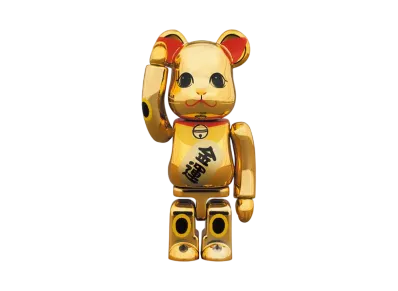 Bearbrick Maneki Neko Gold Fortune Gold Plating 3 100%