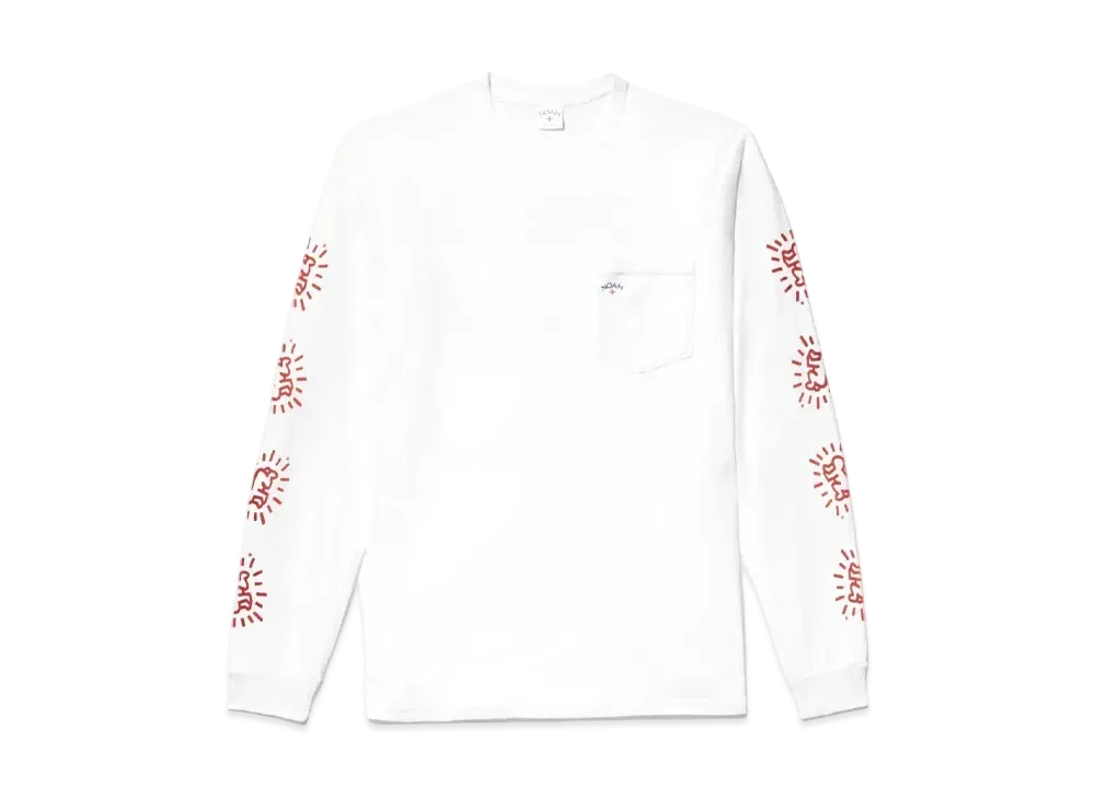 Noah x Keith Haring Long Sleeve Pocket Tee "White"
