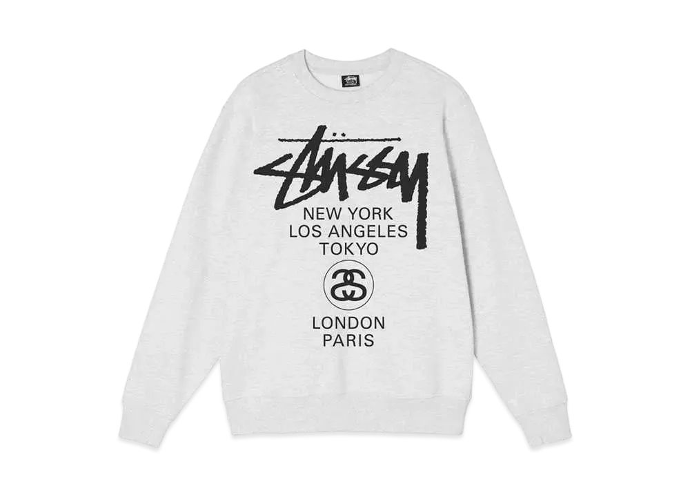 Stussy WORLD TOUR CREW "Ash Heather"