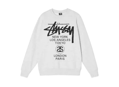 Stussy WORLD TOUR CREW "Ash Heather"