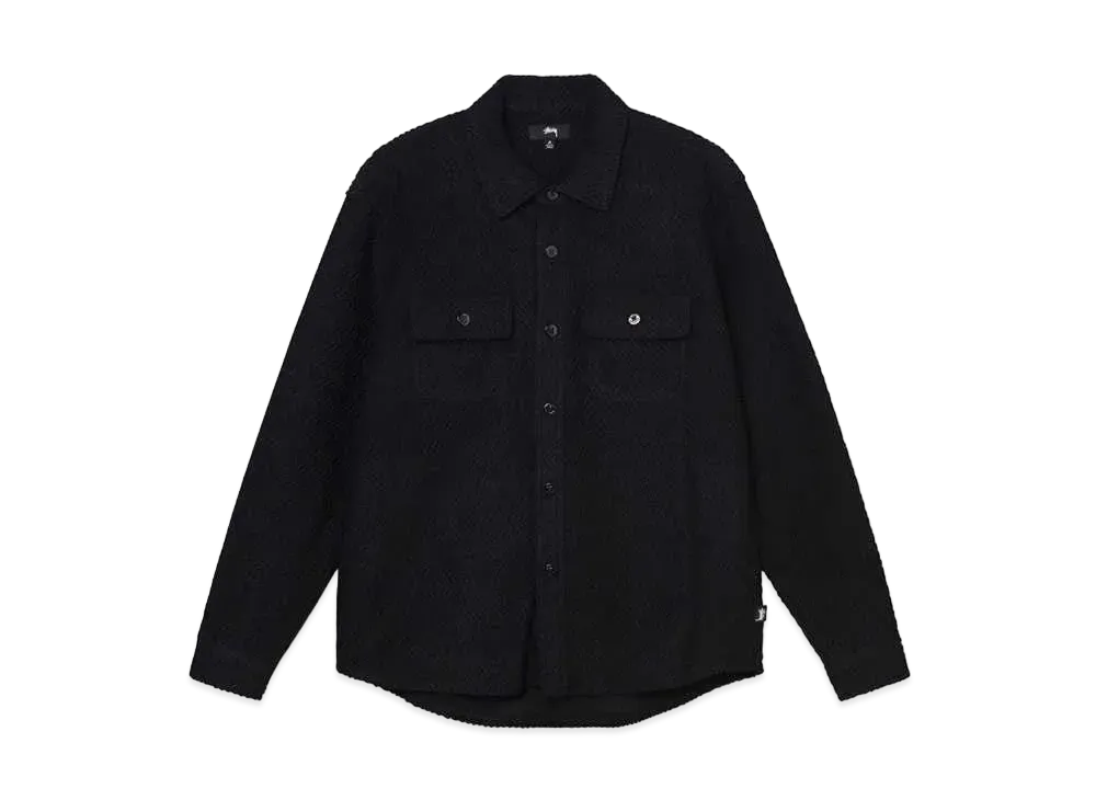 Stussy TEXTURED WOOL CPO LS SHIRT "Black"
