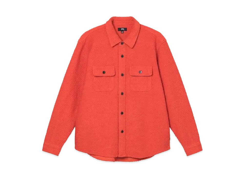 Stussy TEXTURED WOOL CPO LS SHIRT "Orange"