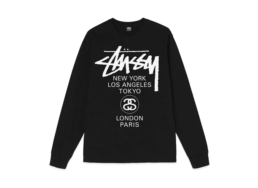 Stussy WORLD TOUR LS TEE "Black"