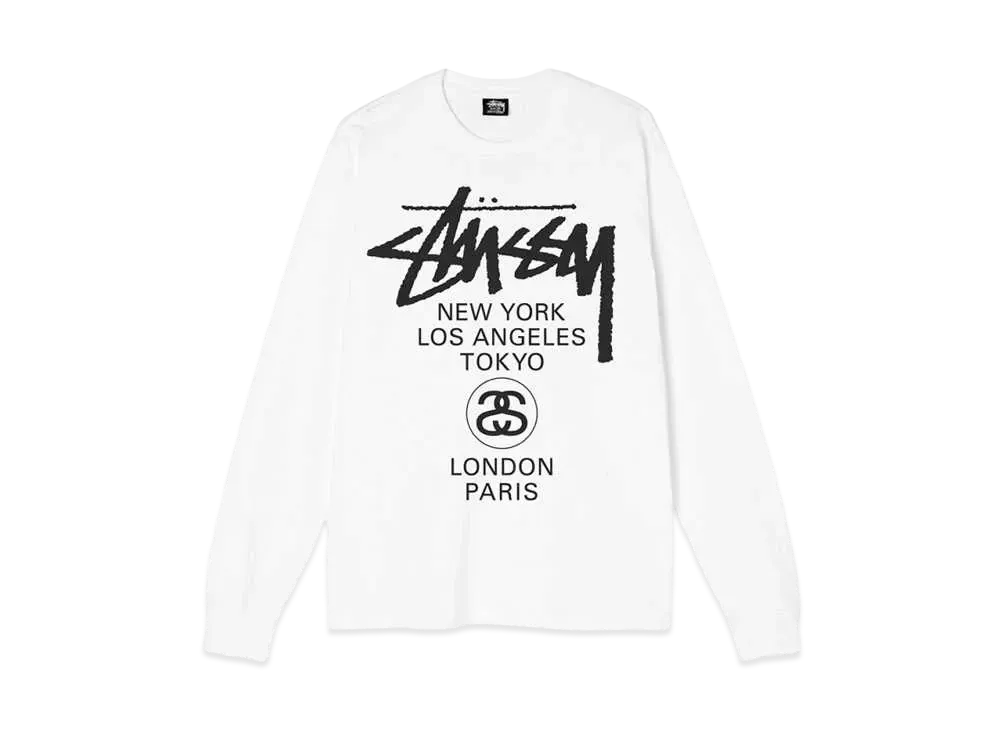 Stussy WORLD TOUR LS TEE "White"