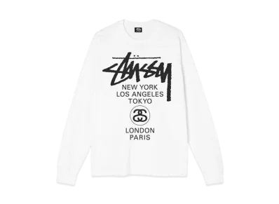 Stussy WORLD TOUR LS TEE "White"
