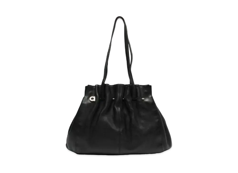 Salvatore Ferragamo Gancio Leather Shoulder Bag "Black"