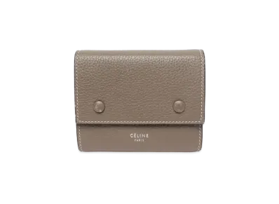 CELINE Tri-Ford Small Wallet "Gray/Yellow"
