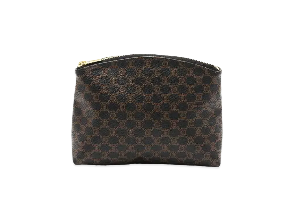 CELINE Macadam PVC Leather Pouch "Brown"