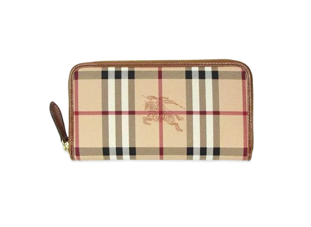 BURBERRY Check Round Fastener Wallet