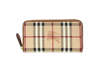 BURBERRY Check Round Fastener Wallet