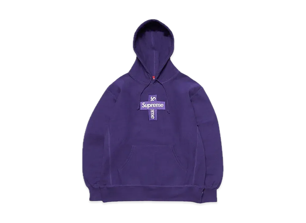 Supreme Cross Box Logo Hooded Sweatshirt "Purple"
