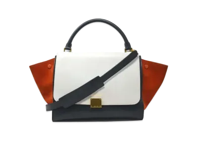 CELINE Trapeze Medium Suede Leather Handbag "Multi"
