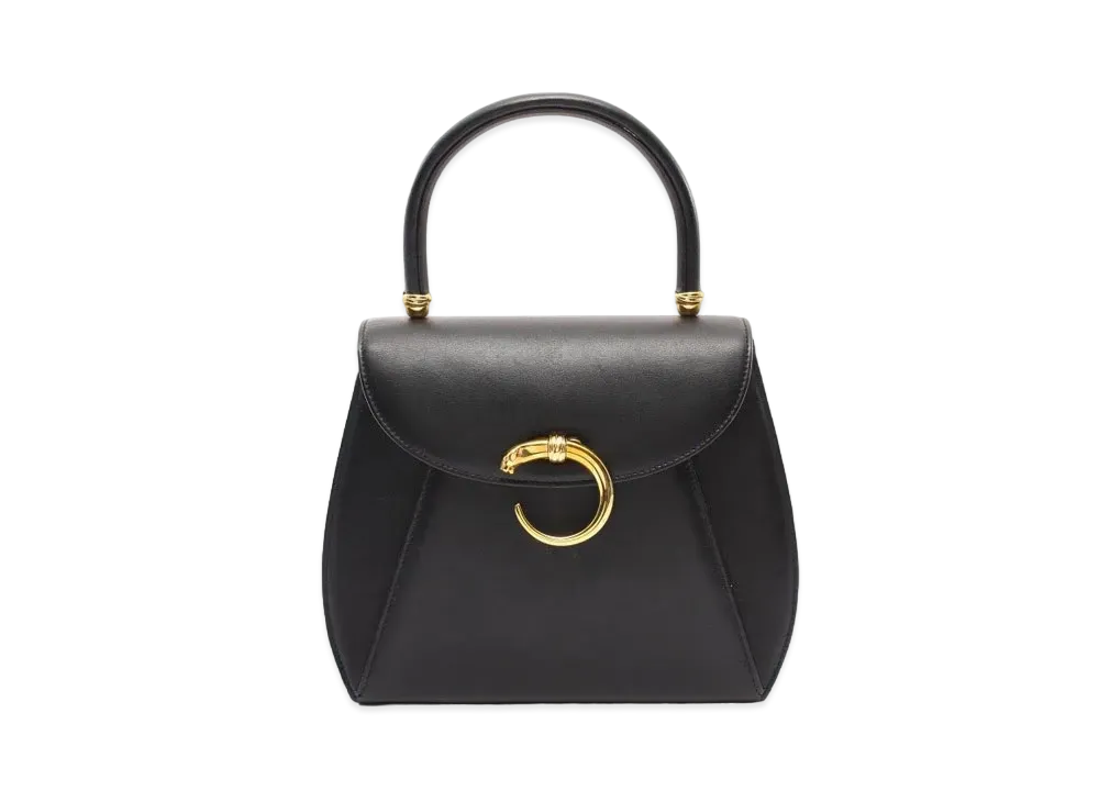 Cartier Pantail Leather Handle Bag "Black"