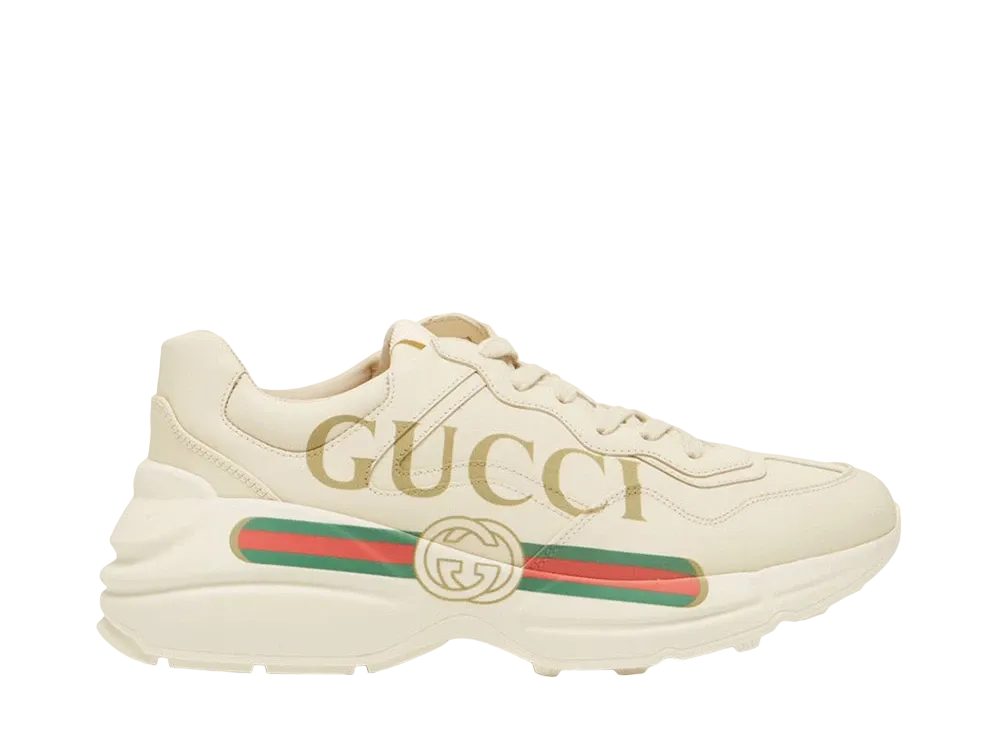 グッチ ウィメンズ ライトン GUCCI ロゴ レザー スニーカー "アイボリー"