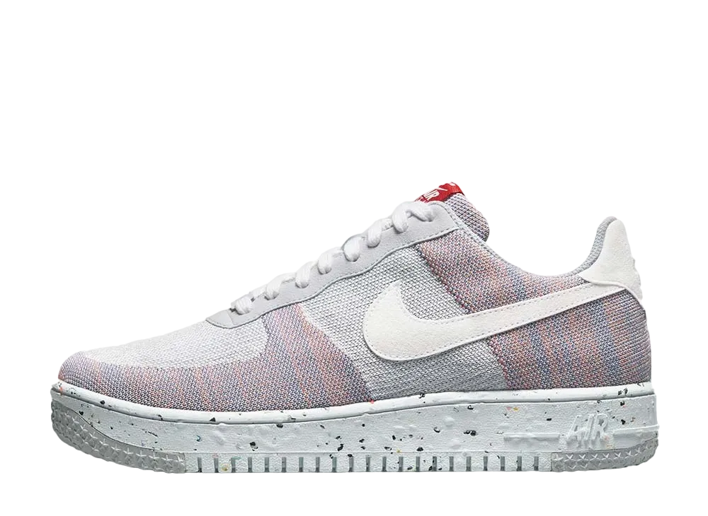 Nike Air Force 1 Crater Flyknit "Wolf Grey/White-Pure Platinum-Gym Red"