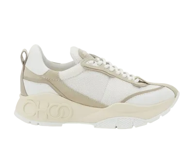 Jimmy Choo Raine Suede Mech and Leather Trainer "Beige"