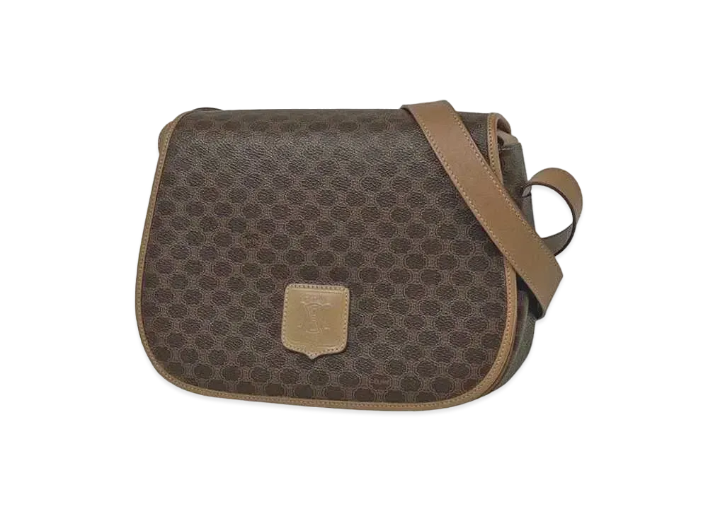 CELINE Macadam PVC Leather Shoulder Bag "Brown"