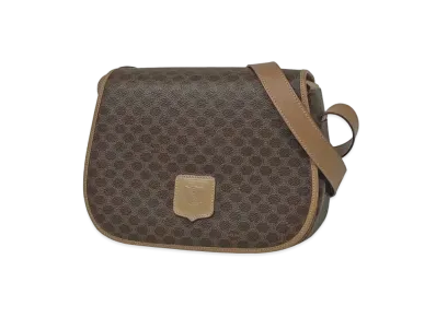 CELINE Macadam PVC Leather Shoulder Bag "Brown"