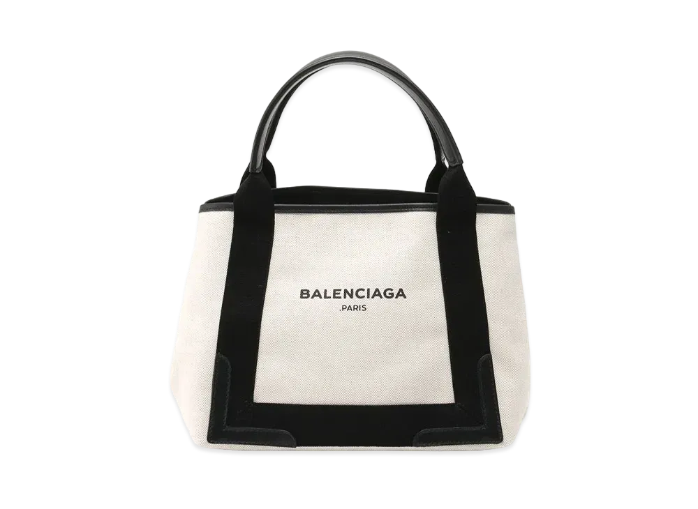 バレンシアガ ネイビー カバス トートバッグ "ホワイト"
