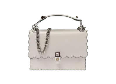 FENDI KAN I Leather Handle Bag "White"