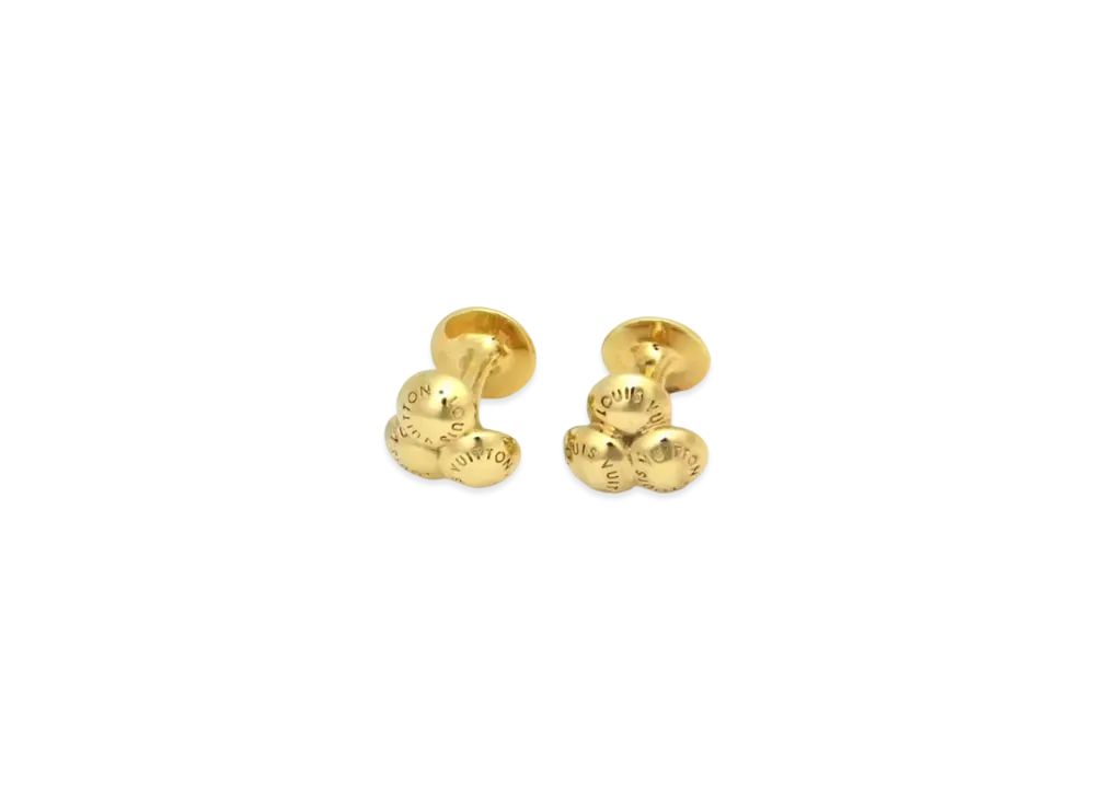Louis Vuitton Buton de Manchette Bouquet Crew Cufflinks "Gold"