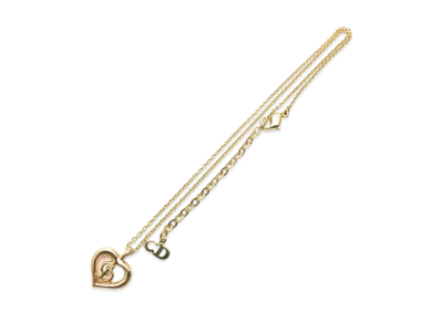 Dior Heart Motif CD Logo Necklace "Gold"