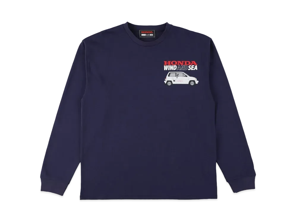 WIND AND SEA x HONDA -CITY TURBO II- L/S T-SHIRT "Navy"