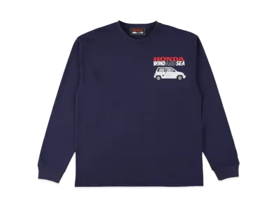 WIND AND SEA x HONDA -CITY TURBO II- L/S T-SHIRT "Navy"